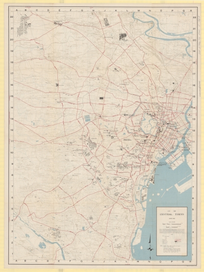 Map of central Tokyo during the Occupation, from 1948.