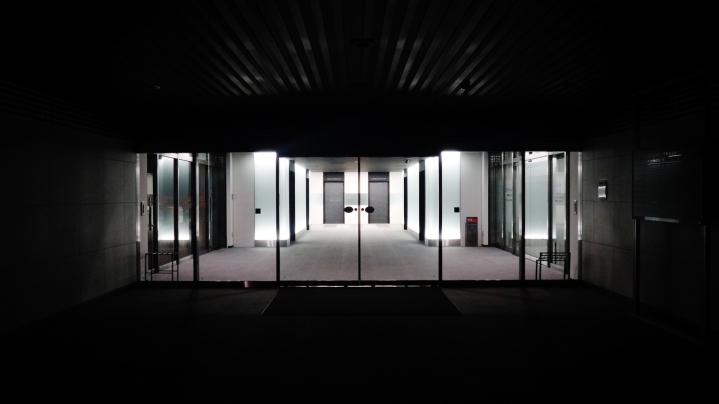 Tokyo office entrance night